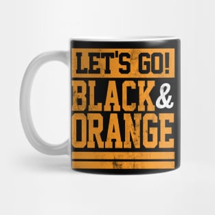 Let's Go Black & Orange Team Colors Vintage Game Day Mug